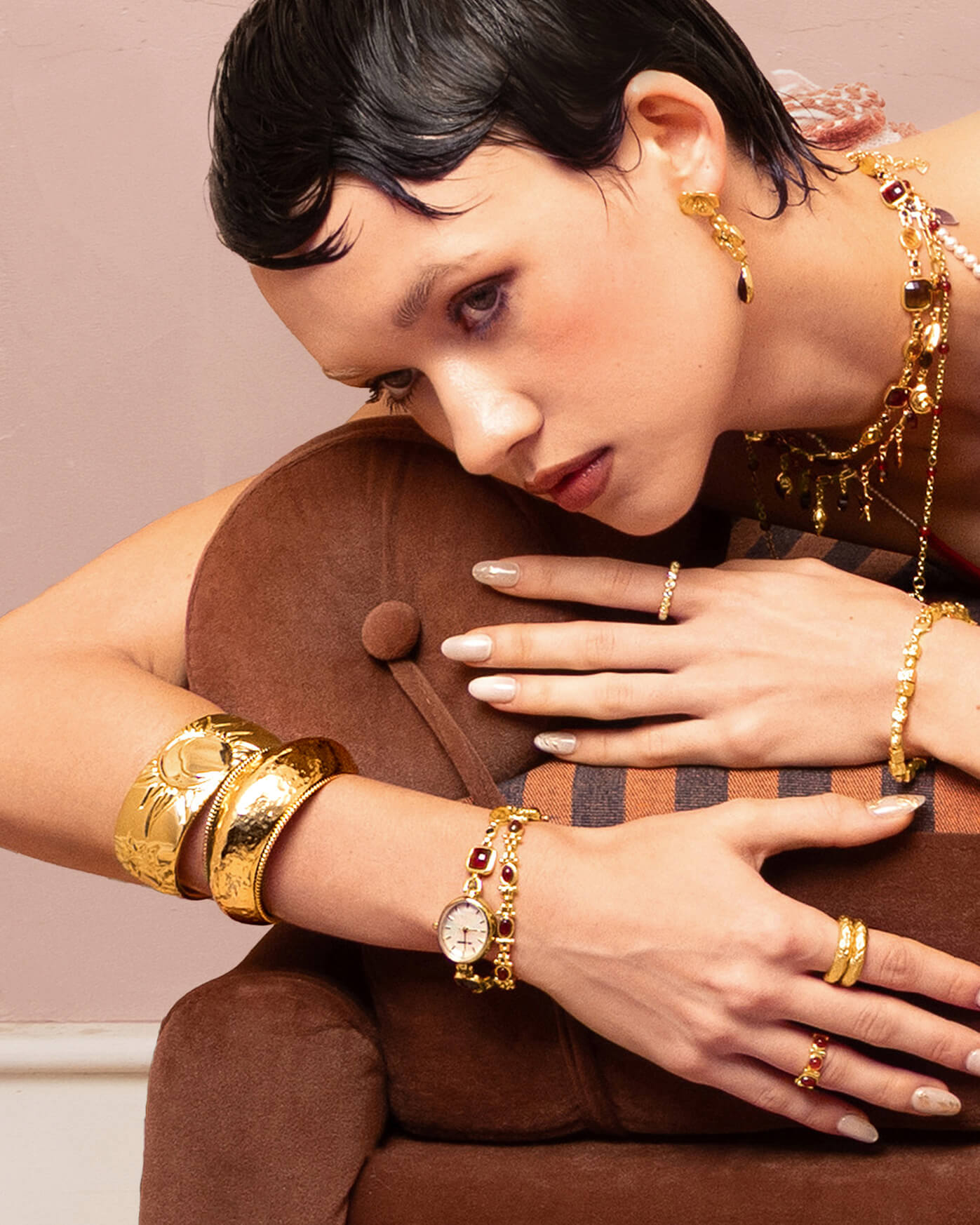 Cordelia Dome Bangle in Gold