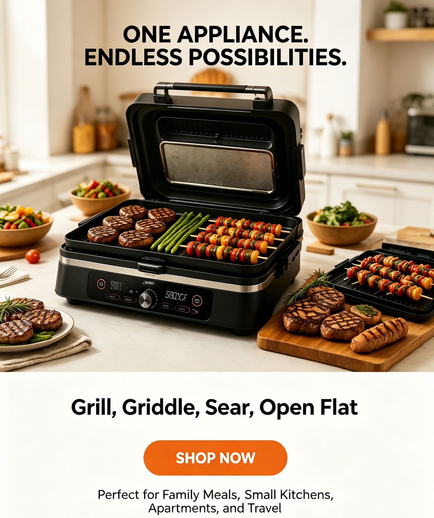 Extra Large Indoor Grill & Griddle | Nonstick Electric BBQ Cooktop