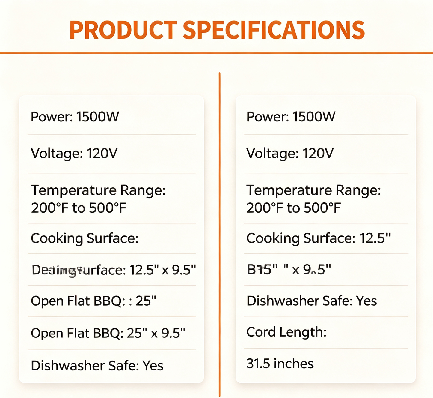 Extra Large Indoor Grill & Griddle | Nonstick Electric BBQ Cooktop