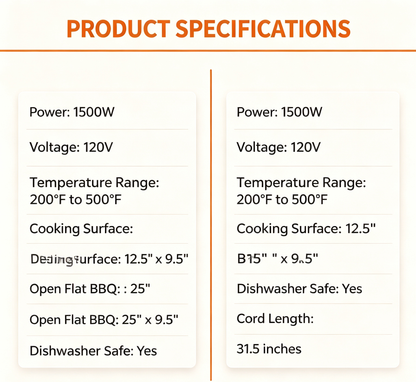 Extra Large Indoor Grill & Griddle | Nonstick Electric BBQ Cooktop