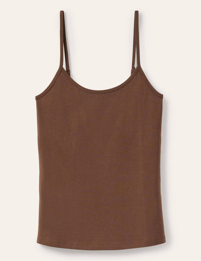 Plain Cami Top-Deep Brown