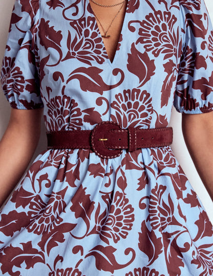 Covered Whipstitch Belt-Oxblood
