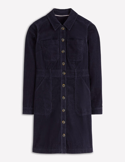 Amanda Cord Short Dress-Navy