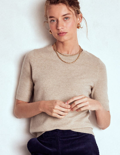 Eva Cashmere T-Shirt-Chinchilla Melange