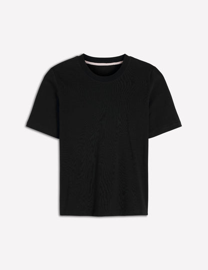 Cotton Crew Neck T-shirt-Black