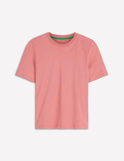 Cotton Crew Neck T-shirt-Vintage Rose