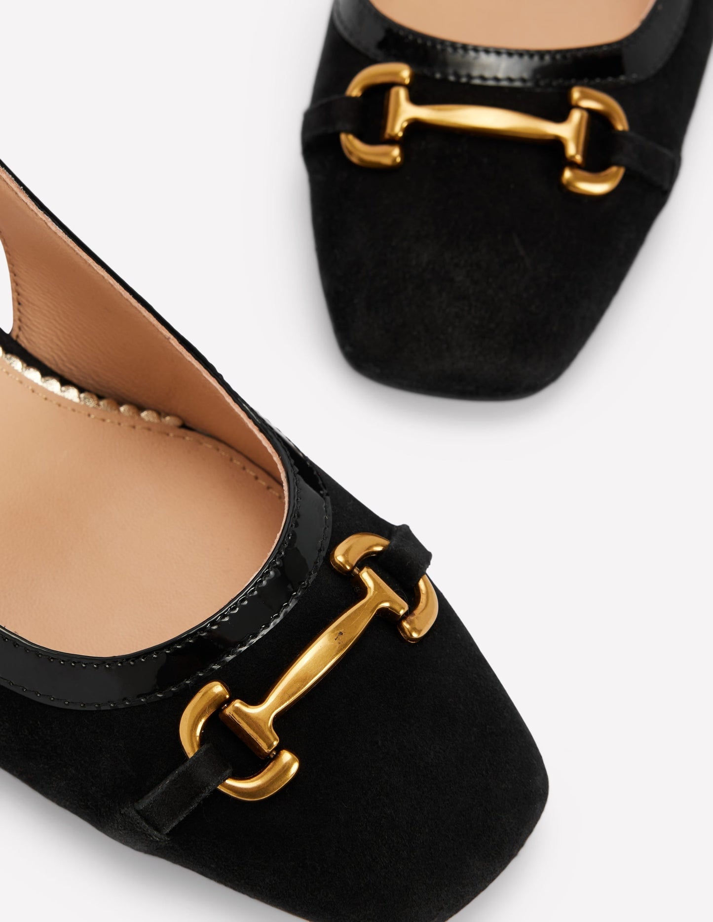 Iris Snaffle Slingback Heels-Black