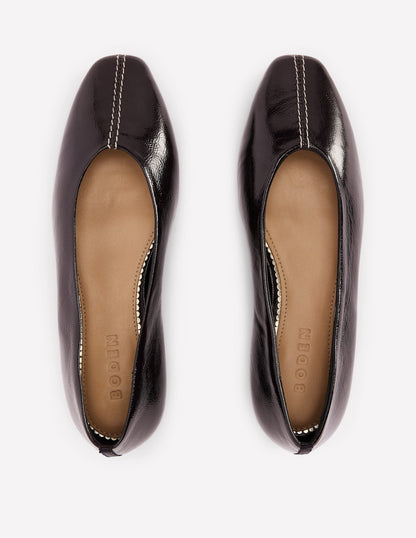 High Cut Stitch Detail Flats-Deep Oxblood