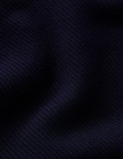 Emilia Roll Neck Sweater-Navy