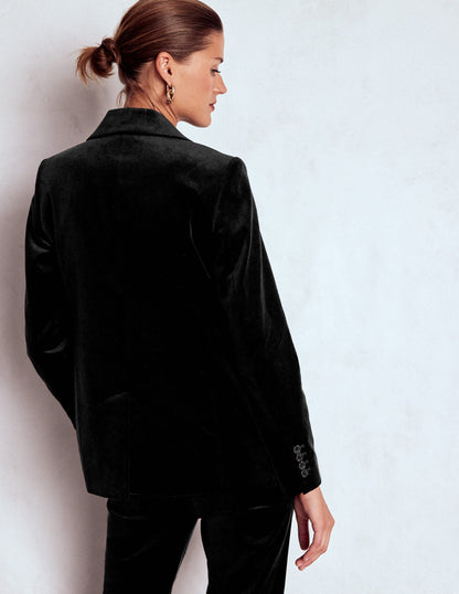 Stamford Velvet Blazer-Black