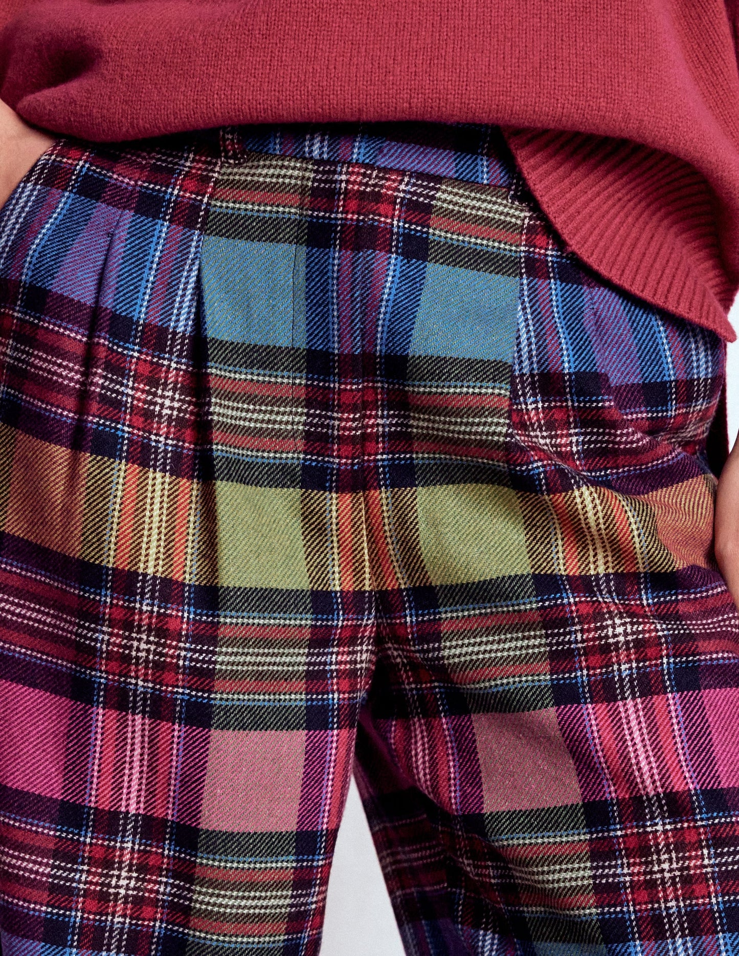 Kensington Tailored Pants-Multi Blanket Check