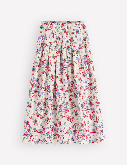 Valentina Linen Skirt-Ivory, Bloom Scatter