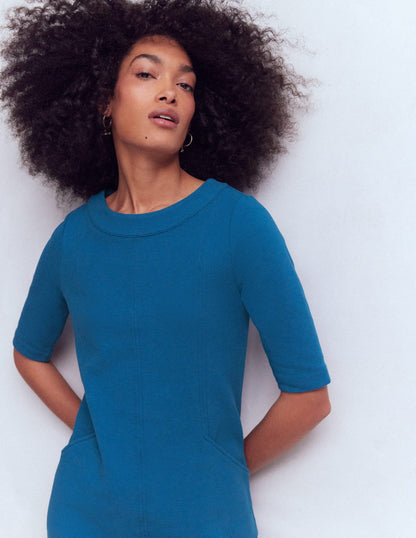 Nessa Ottoman Shift Dress-Tourmaline Blue