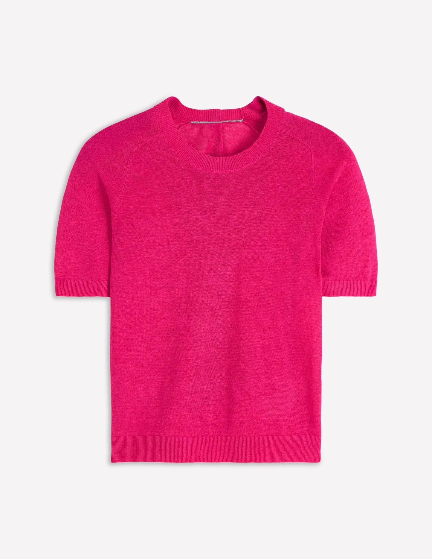 Agnes Linen Button T-Shirt-Pink Peony