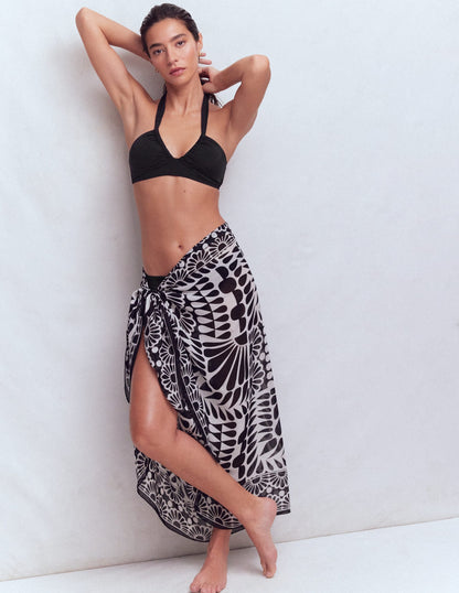 Minori Halter Tie Bikini Top-Black