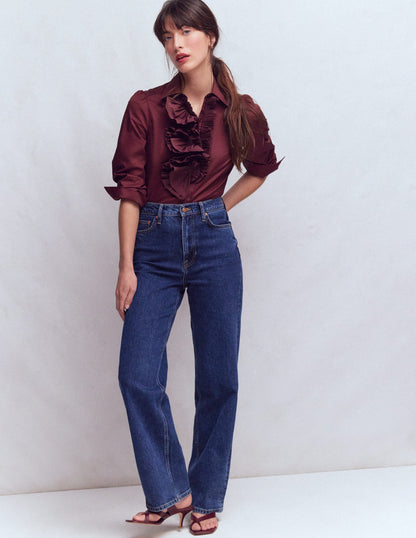 Cara Ruffle Shirt-Deep Wisteria