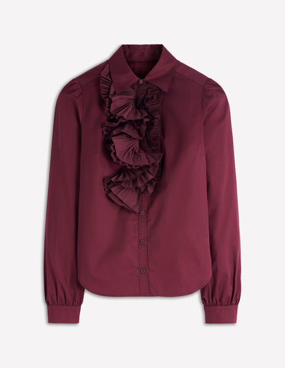Cara Ruffle Shirt-Deep Wisteria