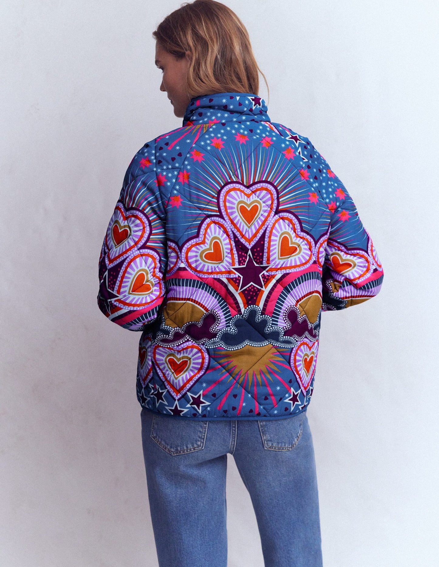 Printed Quilted Jacket-Multi, Conversational