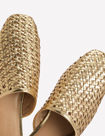 Mule Slipper Loafer-Gold Weave