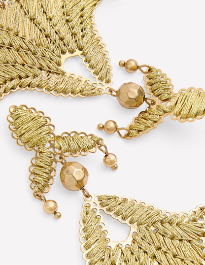Mega Motif Earrings-Gold Colour
