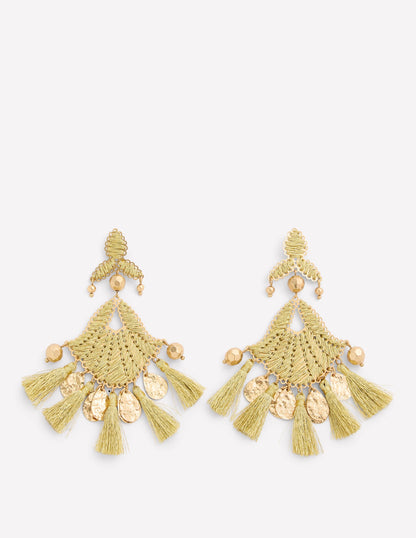 Mega Motif Earrings-Gold Colour