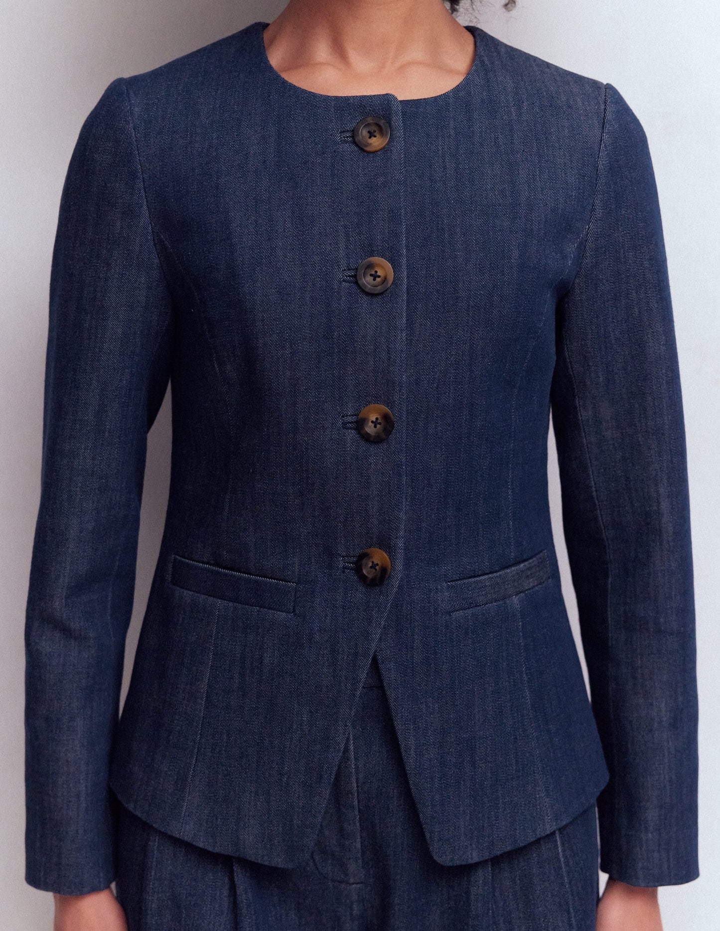 Hampstead Cotton Twill Blazer-Navy