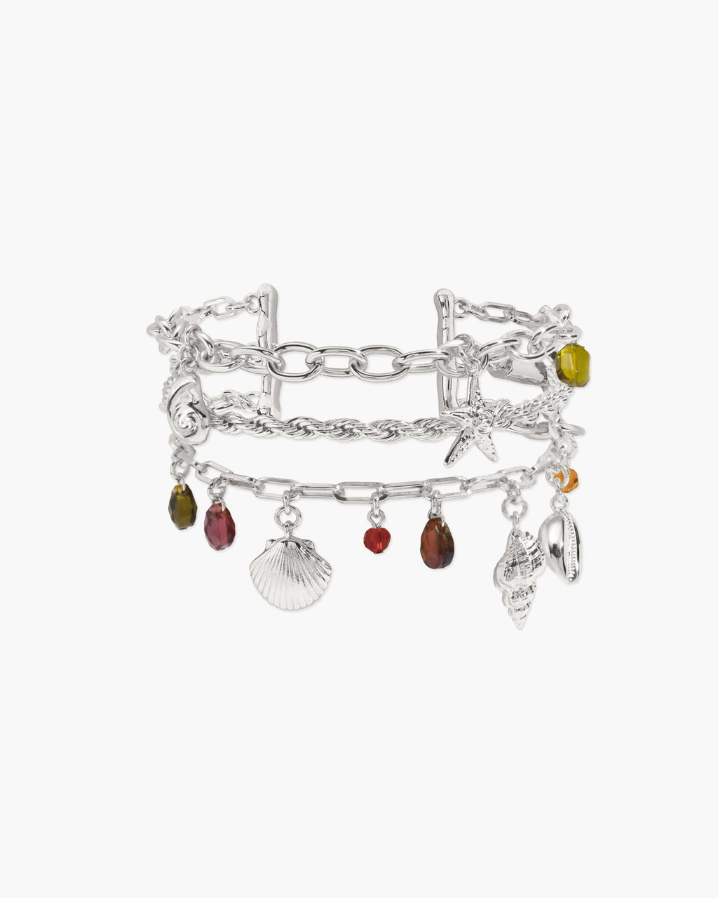 Coral Dancer Charm Bracelet in Silver