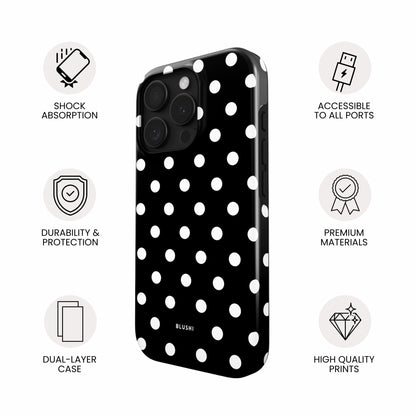 Polka Dot iPhone Case - Black & White⎪MagSafe