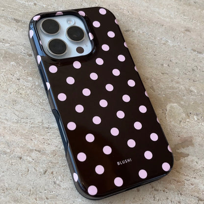 Polka Dot Phone Case⎪Brown & Pink
