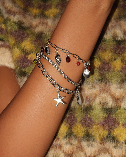 Coral Dancer Charm Bracelet in Silver