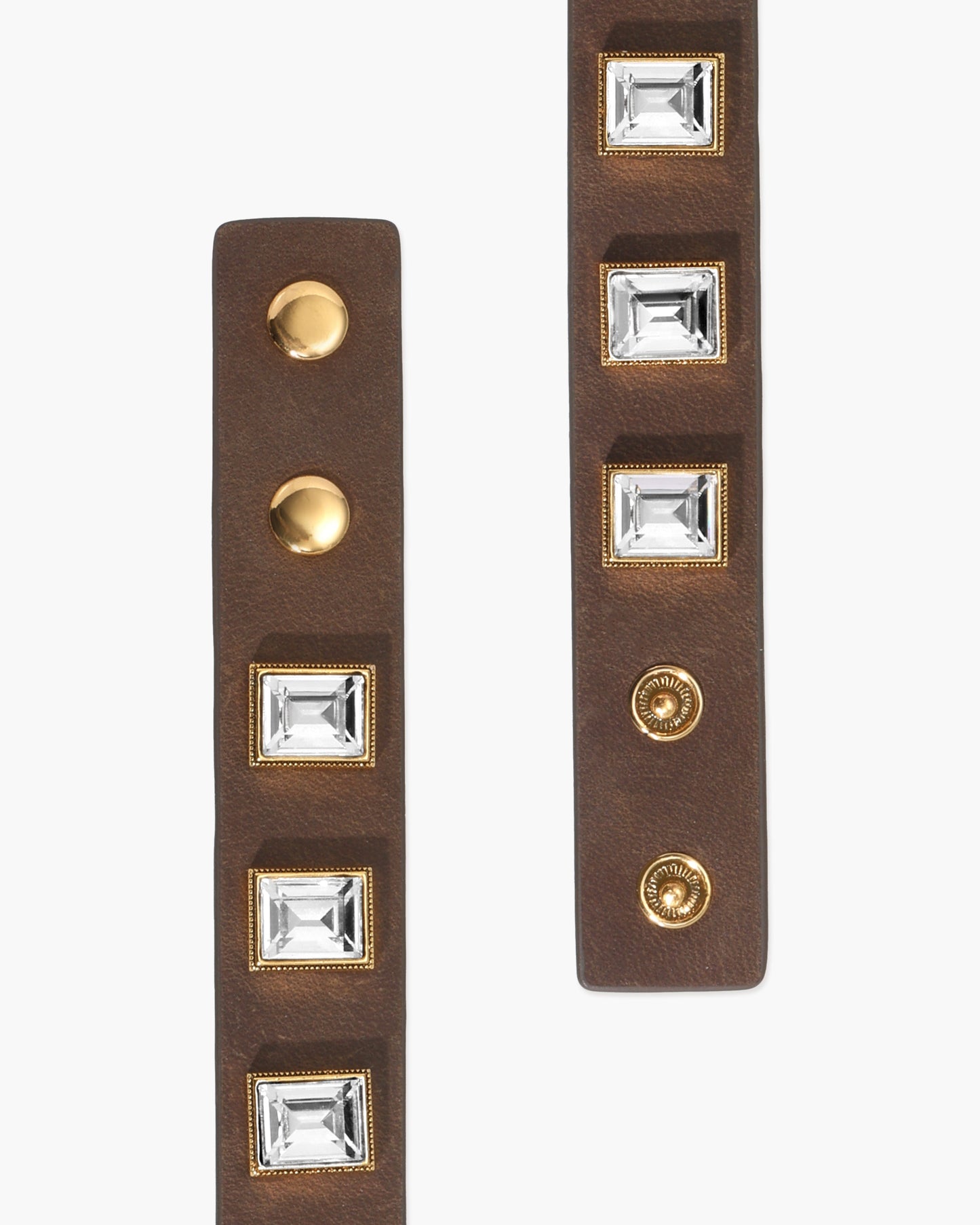 Crystal Studded Leather Wristband