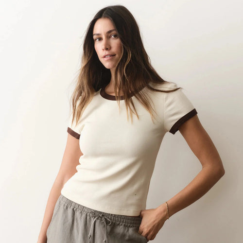 Marine Layer Lexi Rib Ringer Tee