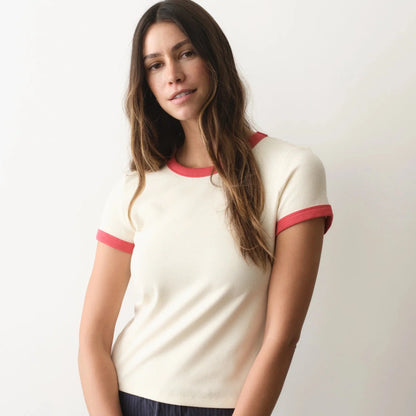 Marine Layer Lexi Rib Ringer Tee