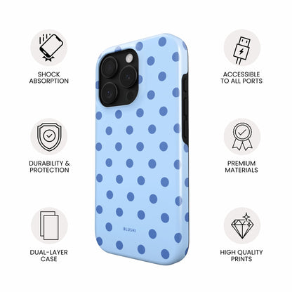 Polka Dot iPhone Case - Light Blue⎪MagSafe