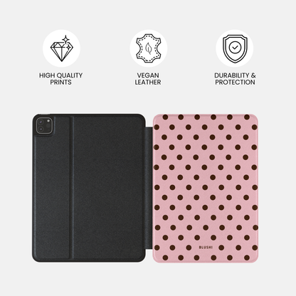 Polka Dot iPad Case⎪Pink & Brown