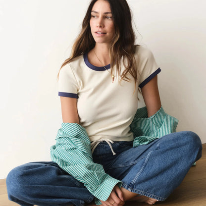 Marine Layer Lexi Rib Ringer Tee