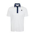Xavier Semi-Spread Collar Polo Austin White with Navy Accent