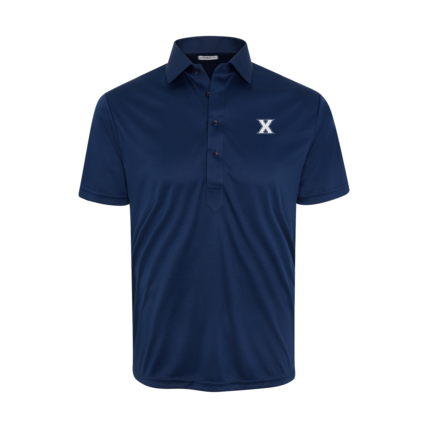 Xavier Semi-Spread Collar Polo Navy