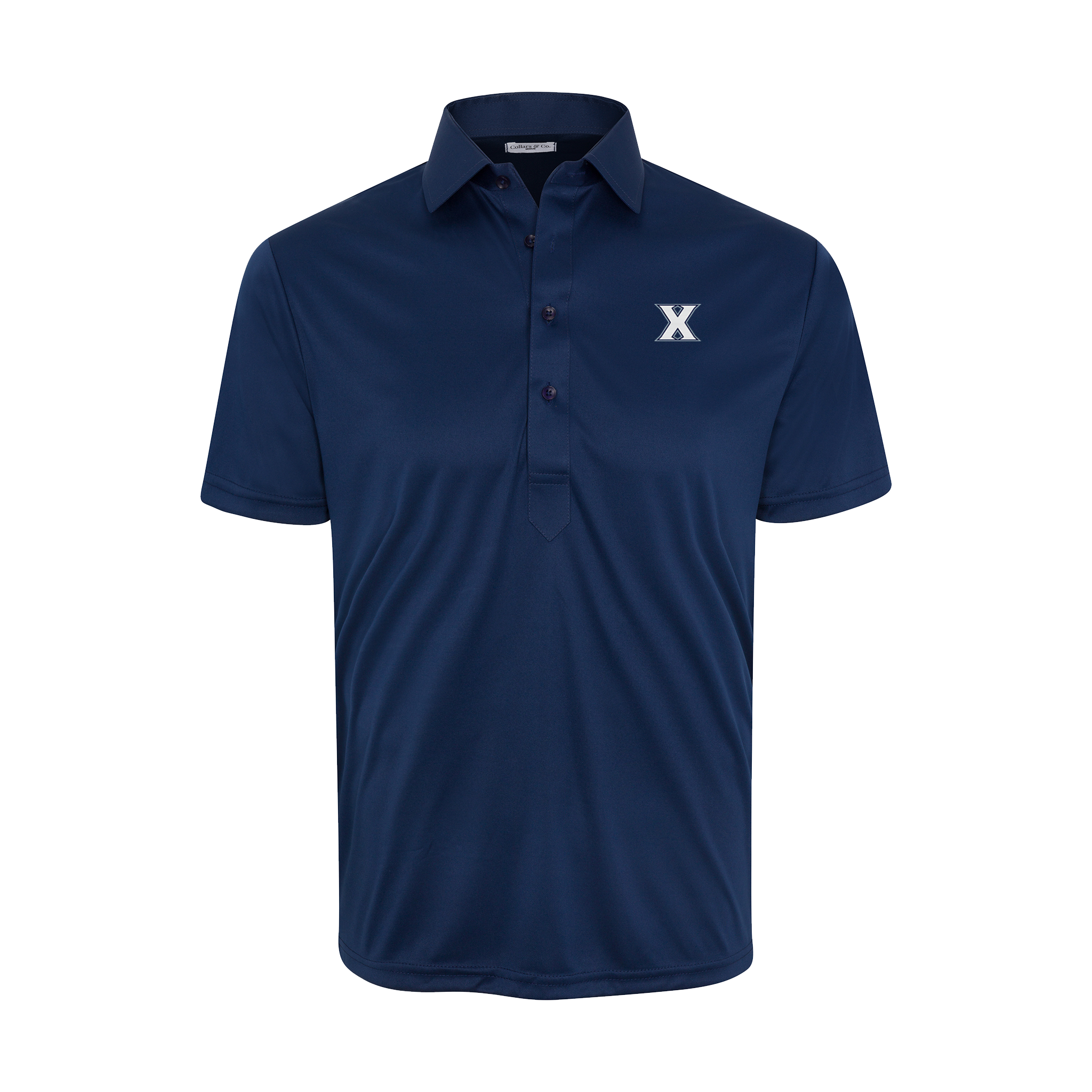 Xavier Semi-Spread Collar Polo Navy