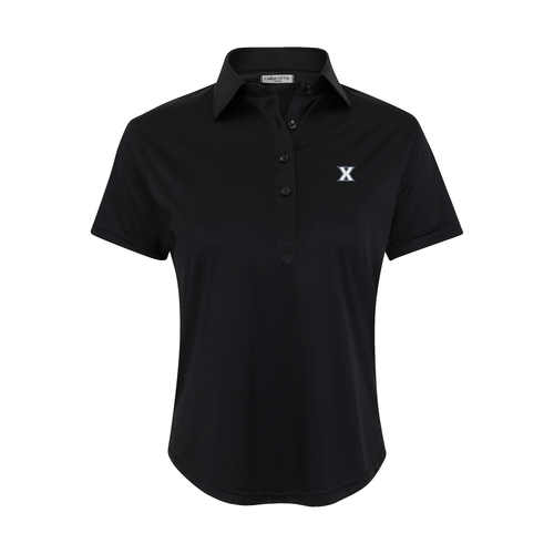 Xavier Women's Cap Sleeve Semi Spread Polo Black