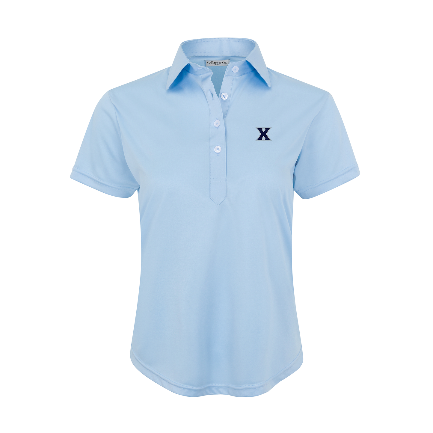 Xavier Women's Cap Sleeve Semi Spread Polo Sky Blue