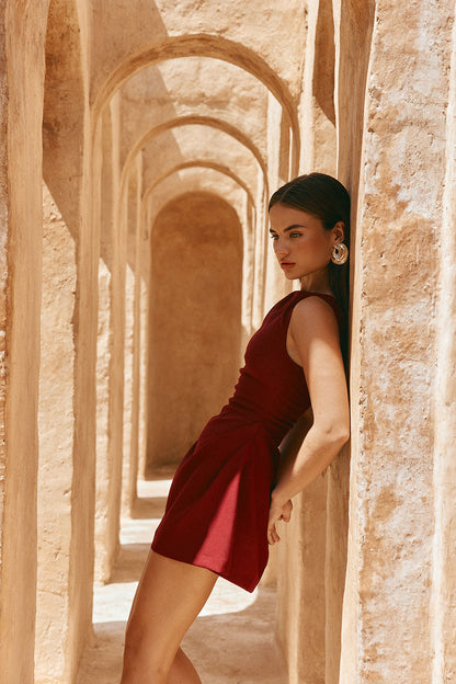 Camellia Dress - Burgundy
