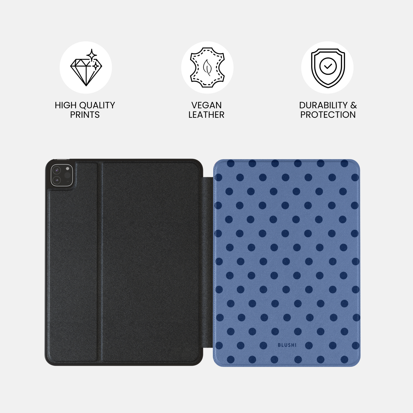 Polka Dot iPad Case⎪Blue & Navy