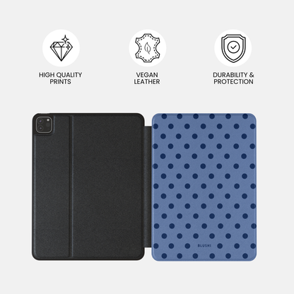 Polka Dot iPad Case⎪Blue & Navy