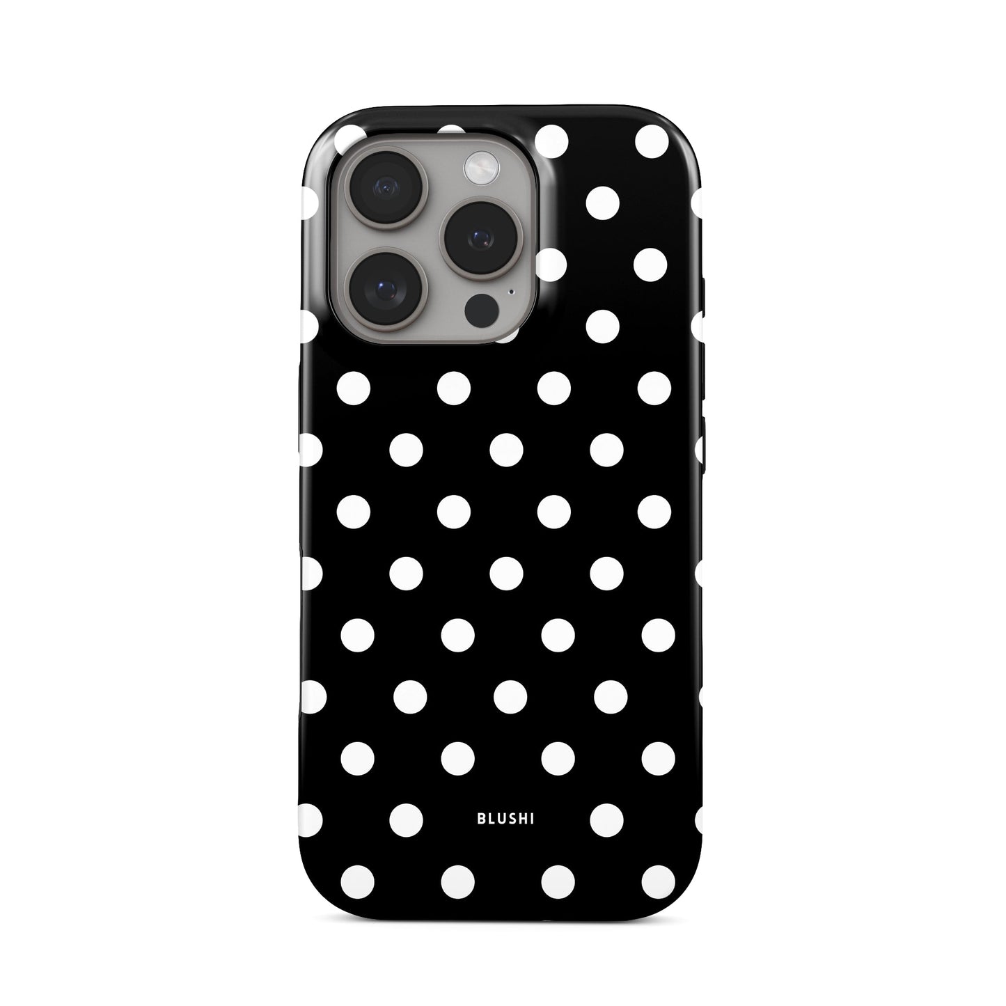 Polka Dot iPhone Case - Black & White⎪MagSafe