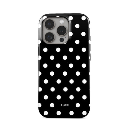 Polka Dot iPhone Case - Black & White⎪MagSafe