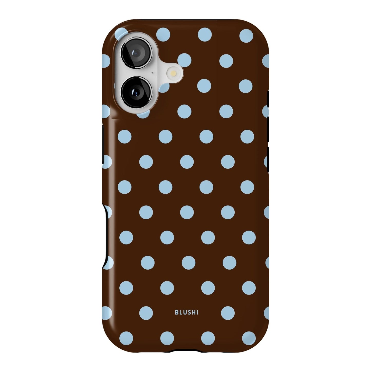 Polka Dot iPhone Case - Brown & Blue⎪MagSafe