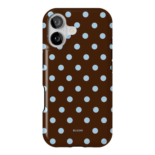 Polka Dot iPhone Case - Brown & Blue⎪MagSafe