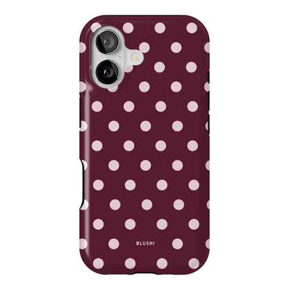 Polka Dot Phone Case⎪Burgundy and Pink