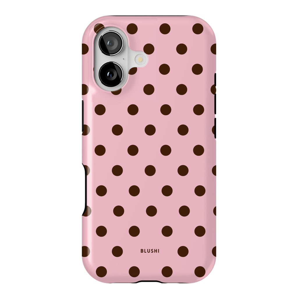 Polka Dot iPhone Case - Pink & Brown⎪MagSafe